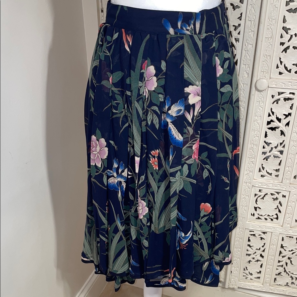 Vintage Navy Floral Pleated skort and navy shell and jacket